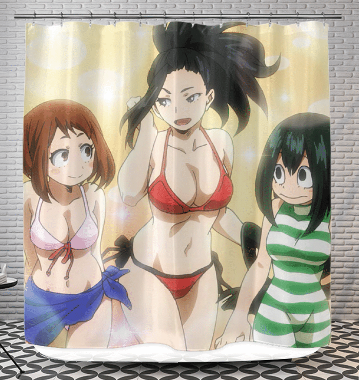 My Hero Academia Shower Curtain 1A Girls Bikini MHA Anime-71"x74" Shower Curtain-8xgear.com
