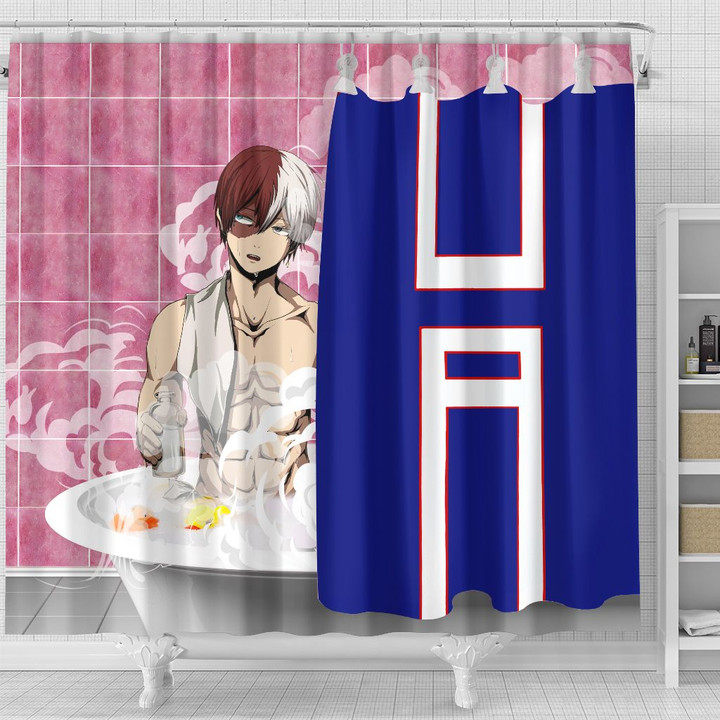 Todoroki Shower Curtain My Hero Academia MHA Anime Bathroom Decor