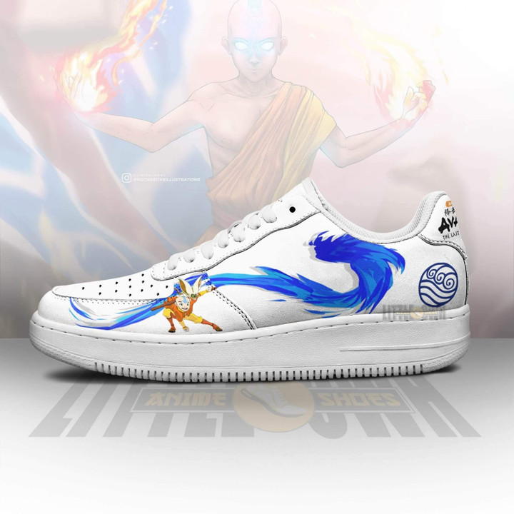 Aang AF Sneakers Custom Waterbending n Firebending Avatar Anime Shoes - LittleOwh - 4