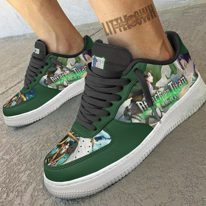 Levi Ackerman AF Sneakers Custom Attack On Titan Anime Shoes - LittleOwh - 4
