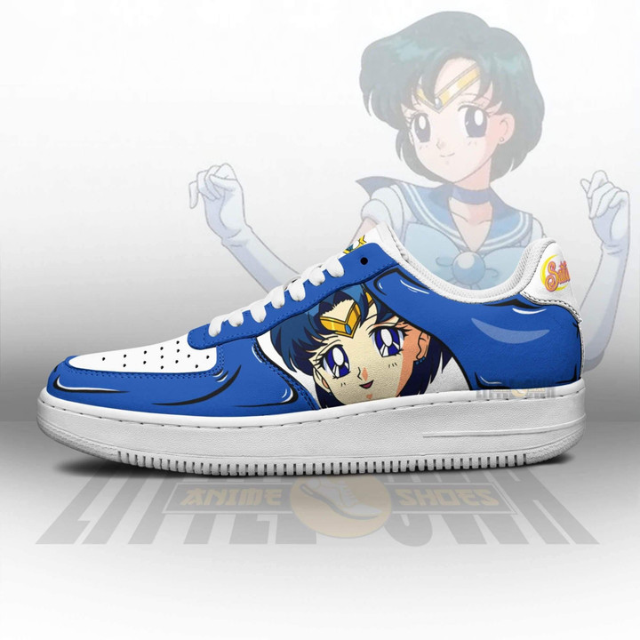 Sailor Mercury AF Sneakers Custom Sailor Moon Anime Shoes - LittleOwh - 4