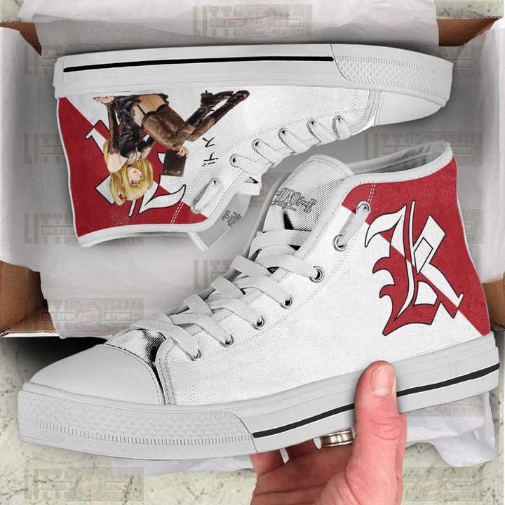 Misa Amane High Top Canvas Shoes Custom Death Note Anime Sneakers - LittleOwh - 3