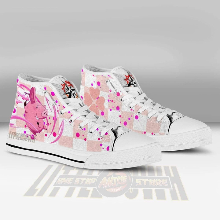 Hawk High Top Canvas Shoes Custom The Seven Deadly Sins Anime Sneakers - LittleOwh - 3
