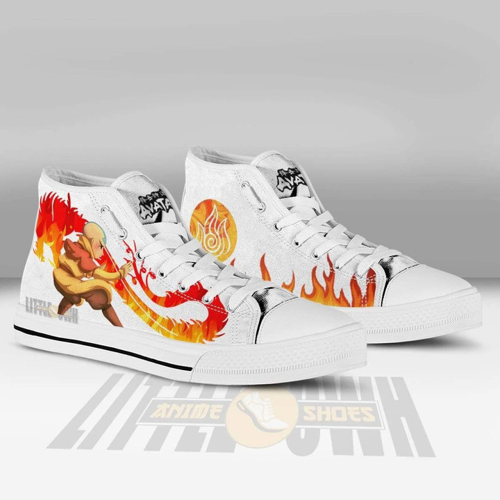 Aang High Top Canvas Shoes Custom Firebending Avatar: The Last Airbender Anime Sneakers - LittleOwh - 3