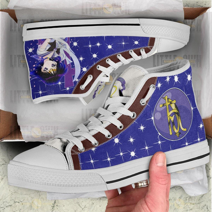 Sailor Saturn High Top Shoes Custom Sailor Moon Anime Canvas Sneakers - LittleOwh - 3