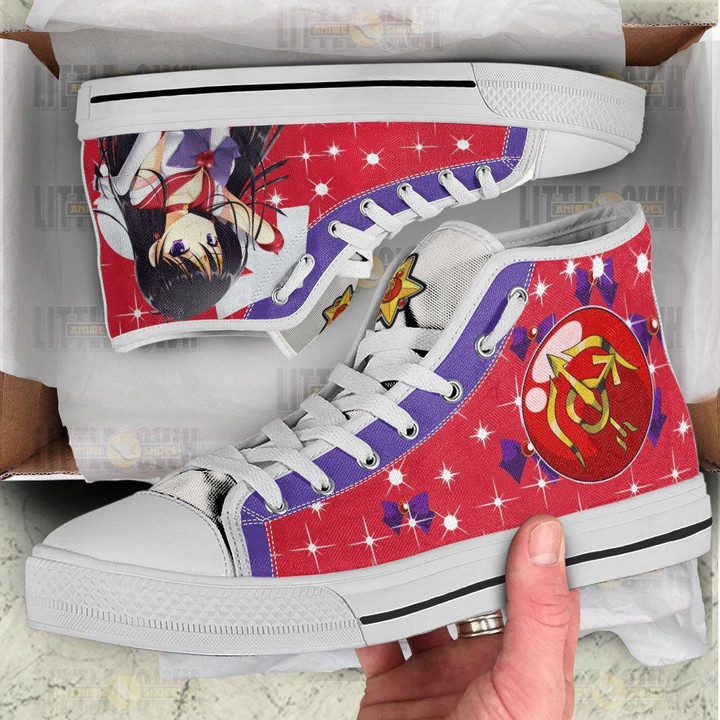 Sailor Mars High Top Shoes Custom Sailor Moon Anime Canvas Sneakers - LittleOwh - 3