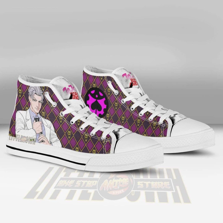 Yoshikage Kira High Top Canvas Shoes Custom JoJo's Bizarre Adventure Anime Sneakers - LittleOwh - 3