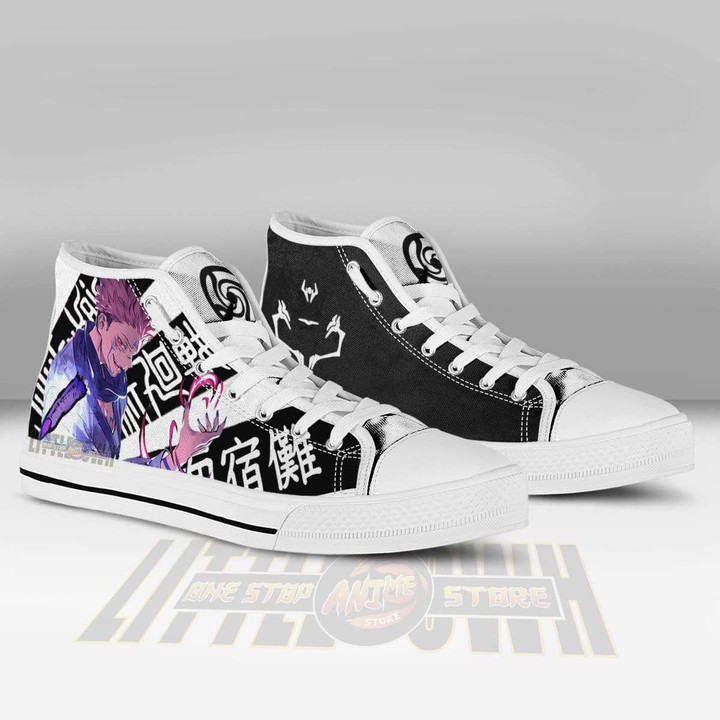 Ryomen Sukuna High Top Canvas Shoes Custom Jujutsu Kaisen Anime Sneakers - LittleOwh - 3