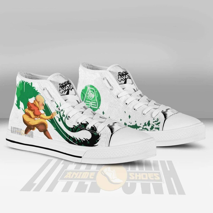 Aang High Top Canvas Shoes Custom Earthbending Avatar: The Last Airbender Anime Sneakers - LittleOwh - 3