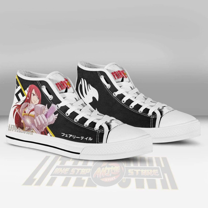 Erza Scarlet High Top Canvas Shoes Custom Fairy Tail Anime Sneakers - LittleOwh - 3