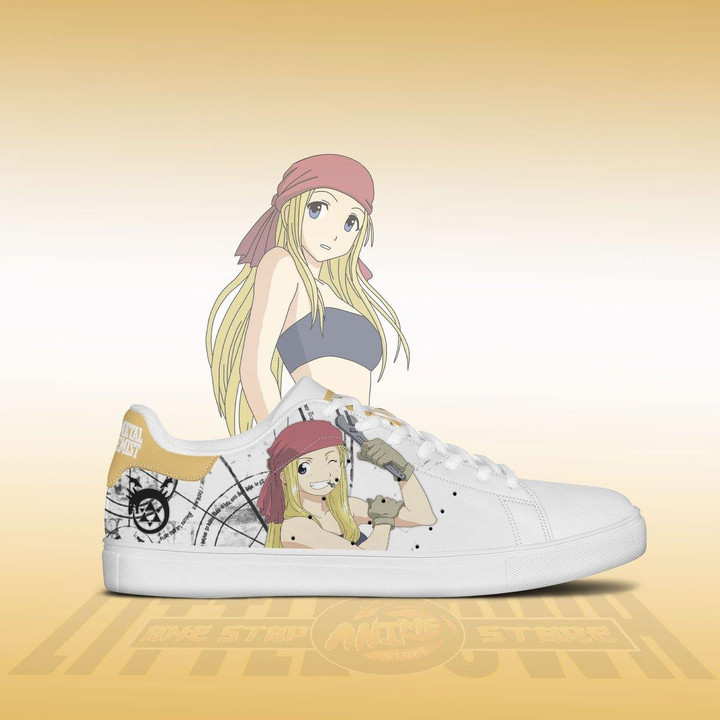 Fullmetal Alchemist Winry Rockbell Skateboard Shoes Custom Anime Sneakers - LittleOwh - 2