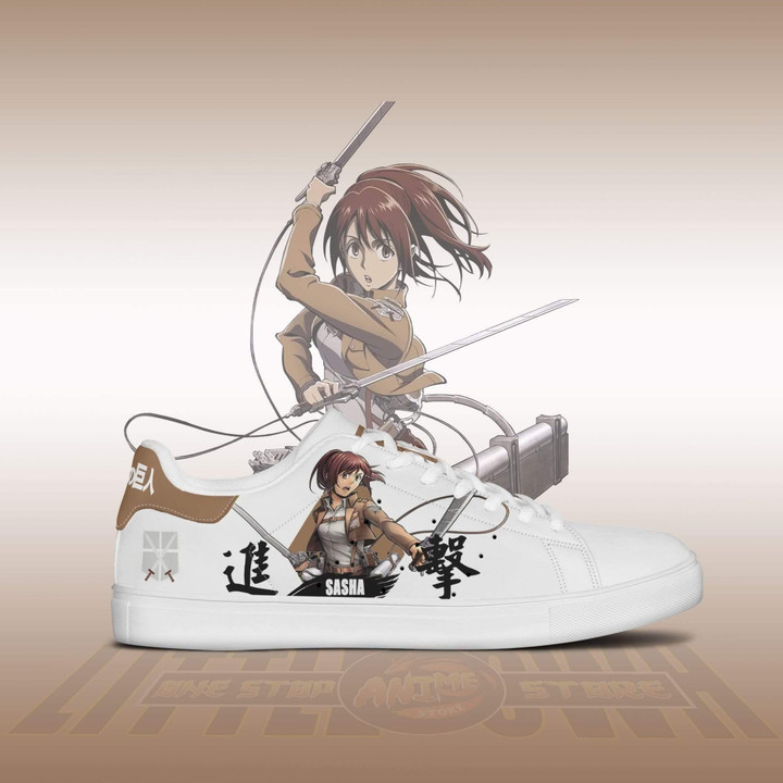 Sasha Blouse Sneakers Custom Attack On Titan Anime Skateboard Shoes - LittleOwh - 2