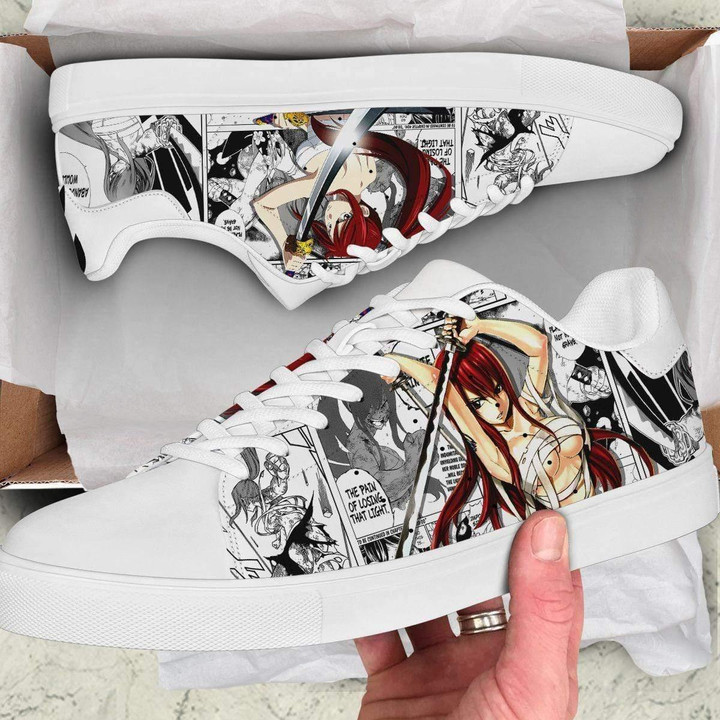 Erza Scarlet Skate Sneakers Custom Fairy Tail Anime Shoes - LittleOwh - 2