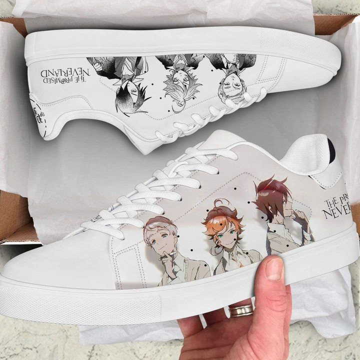 Emma and Norman and Ray Skate Sneakers Custom The Promised Neverland Anime Shoes - LittleOwh - 2