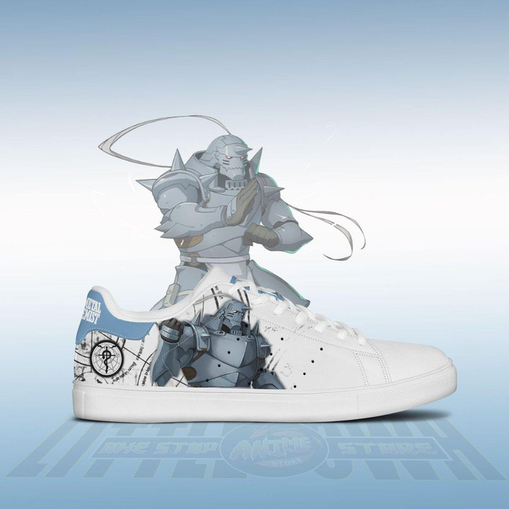 Fullmetal Alchemist Alphonse Elric Skateboard Shoes Custom Anime Sneakers - LittleOwh - 2