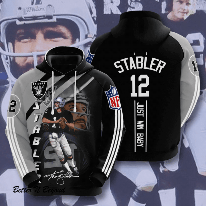 Las Vegas Raiders Ken Stabler 3D Hoodie Sweatshirt For Fans Men Women All Over Printed Hoodie