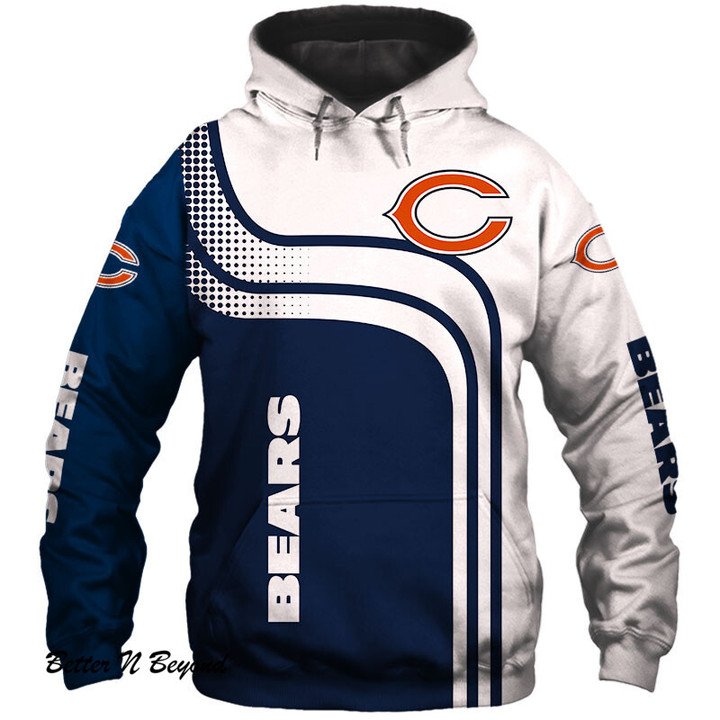 Chicago Bears Hoodie 3D one way Sweatshirt