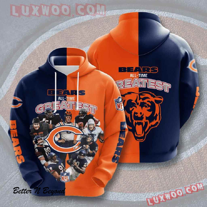 Chicago Bears Nfl Custom All Over Print 3d Pullover Hoodie