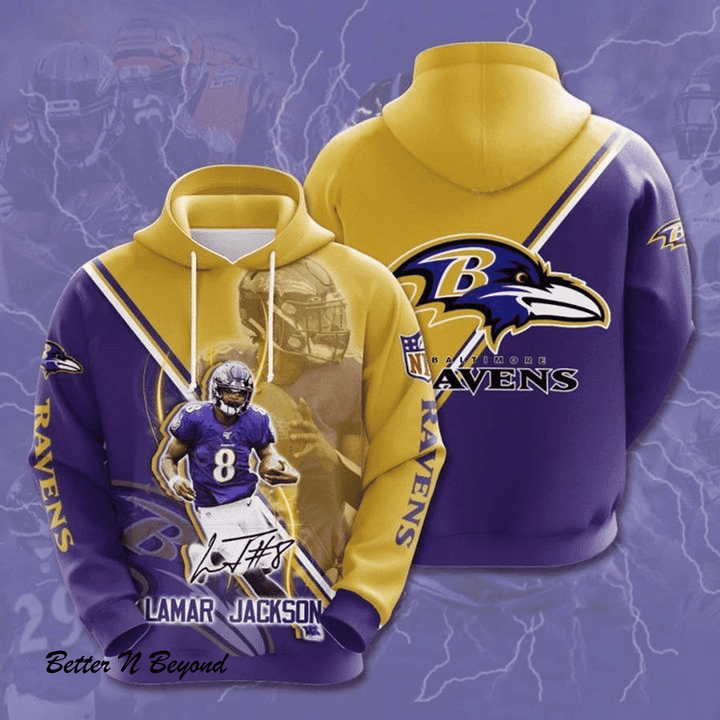 Lamar Jackson Baltimore Ravens 3D T Shirt Hoodie Model 3715