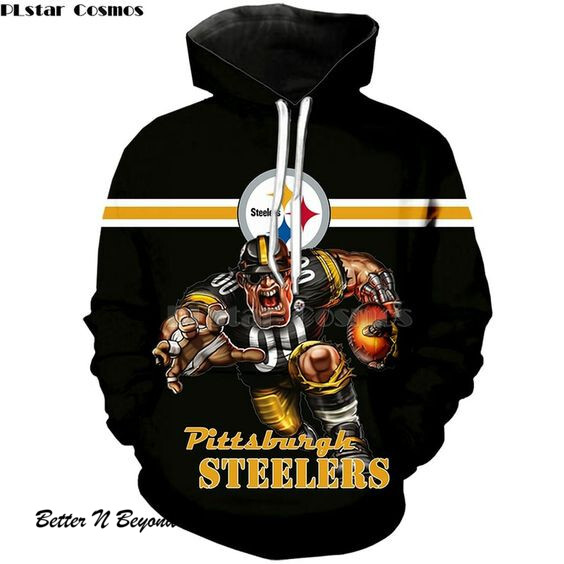 Pittsburgh steelers pullover hoodiesbig 3d steelers winning touch down quarter backs run classic pittsburgh steelers logosnice premium 3d graphic printed all overdouble nflsteelers team coloredpullover pocket hoodies
