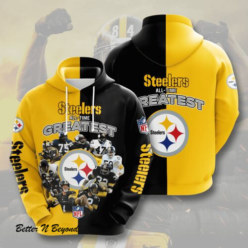 Nfl Pittsburgh Steelers Yellow Hoodie 3D