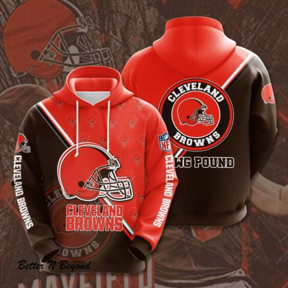 Cleveland Browns Hoodie 3D Style2980 All Over Printed