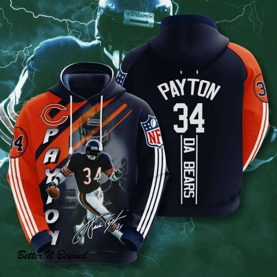 Chicago Bears Walter Payton Hoodie 3D Style4906 All Over Printed