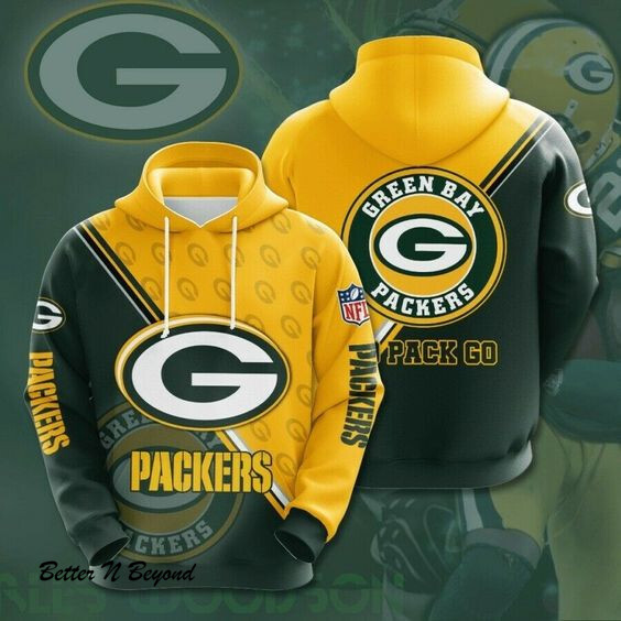 Green Bay Packers Mens Hoodie Sweatshirt Coat Sportswear