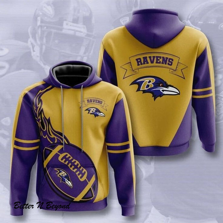 Baltimore Ravens Purple And Yellow Gift For Fan 3D Hoodie H97