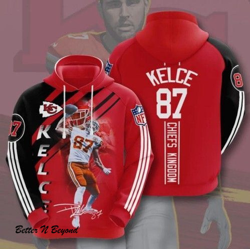 Kelce 87 Kansas City Chiefs 3D Zip Up Hoodie Unisex Jacket Sweatshirt T Shirt