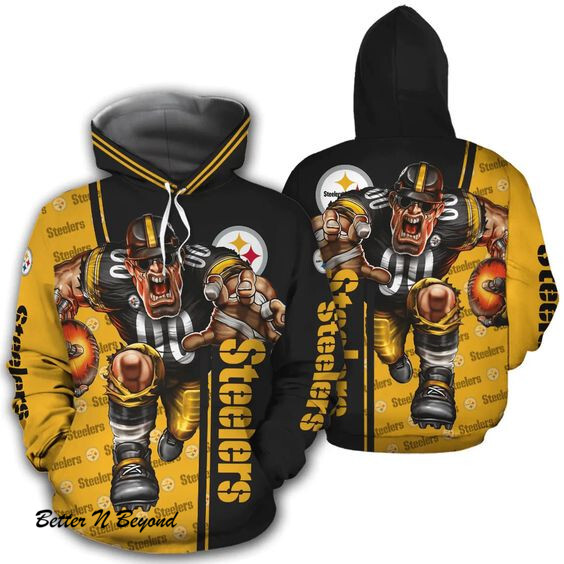 Pittsburgh Steelers Hoodie 3D Mascot design gift for fans