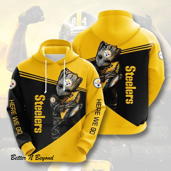 Baby Groot Pittsburgh Steelers 3D Printed Hoodie