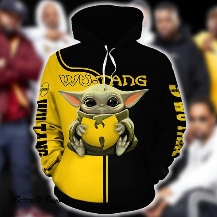 BABY YODA WU TANG CLAND OVER PRINT HOODIE 3D � LIMITED