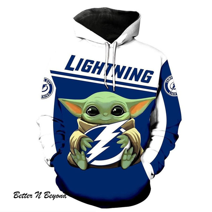 Baby Yoda Tampa Bay Lightning Tees For Fans 3D Hoodie Sweatshirt