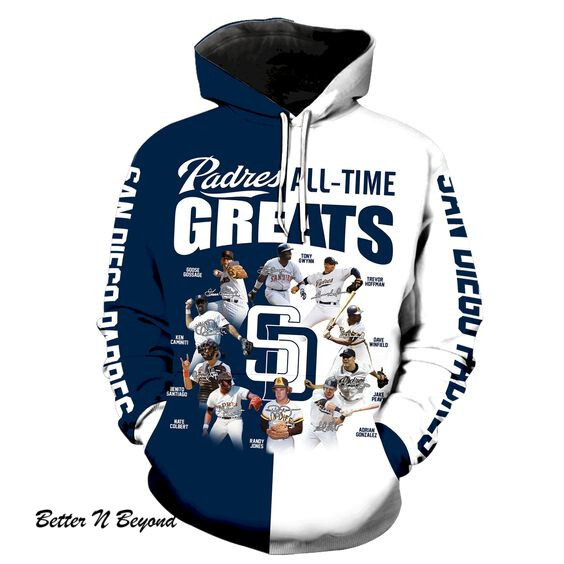 San Diego Padres All Time Greats New Full All Over Print K1227 Hoodie Zipper - Hoodies 3D
