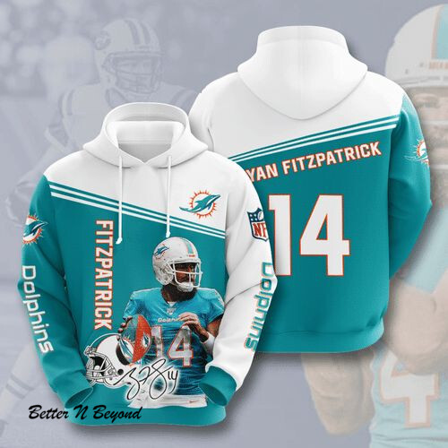 Sports Team Ryan Fitzpatrick Miami Dolphins No660 Hoodie 3D Jacket 3D Pullover Zip Hoodie Dqh1130