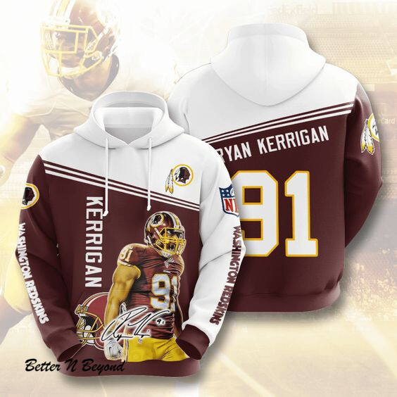 Washington Redskins Ryan Kerrigan 89 Unisex 3D Hoodie Gift For Fans