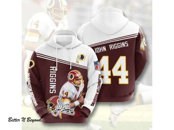 Washington Redskins John Riggins 44 Hoodie 3D