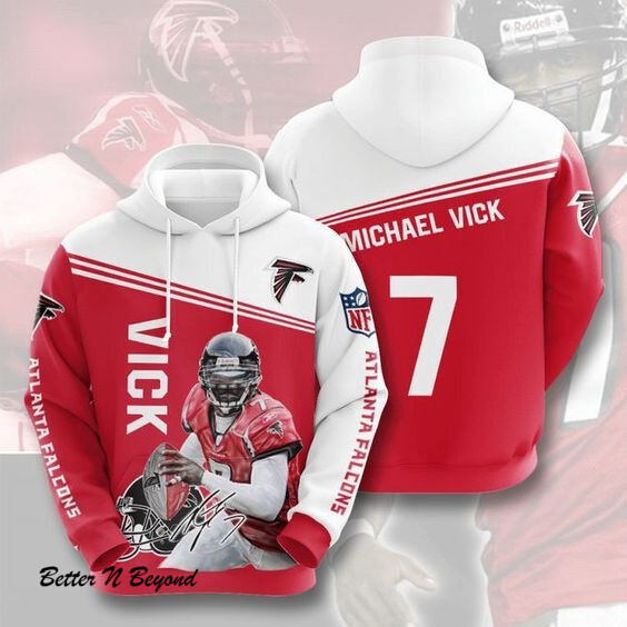 Atlanta Falcons 7 Michael Vick 79 Unisex 3D Hoodie Gift For Fans