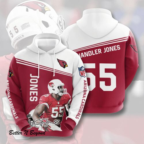 Sports Team Chandler Jones Arizona Cardinals No32 Hoodie 3D Jacket 3D Pullover Zip Hoodie Dqh1130