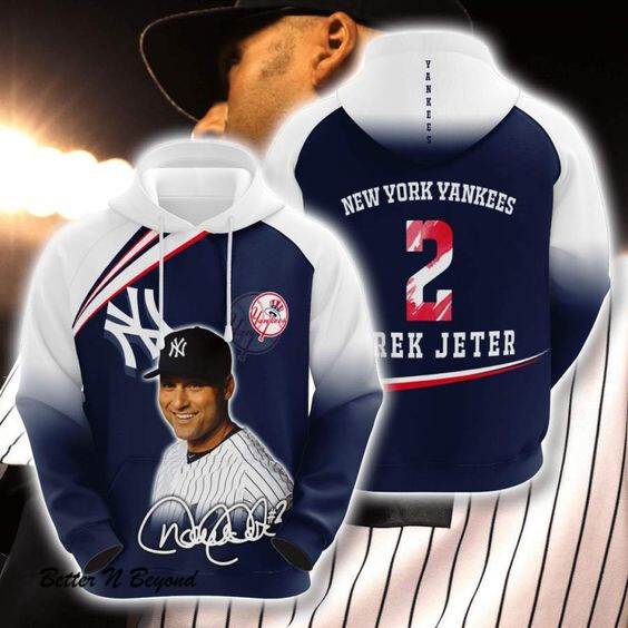 New York Yankees Derek Jeter Hoodie 3D Style4946 All Over Printed