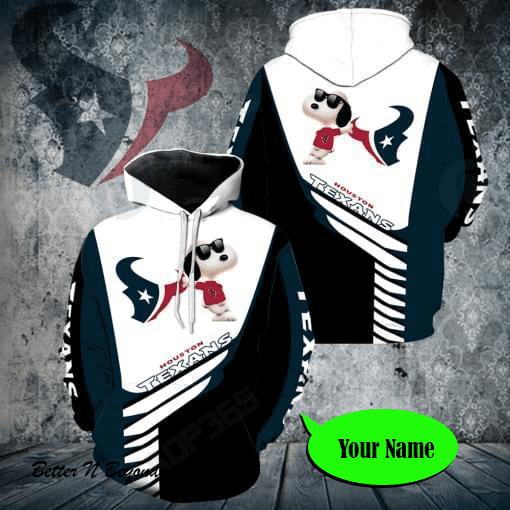 HGHDNFL1019 Houston Texans Snoopy-NFL-For Texans Fan-3D Personalized All Over Printed Hoodie