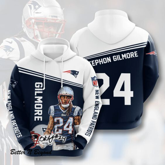 New England Patriots 3D Printed Hooded Pocket Pullover Hoodie For