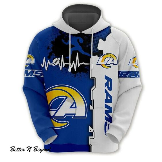 Los Angeles Rams Mens Pullover Hoodies Sports Hooded Sweatshirt Activewear Gift