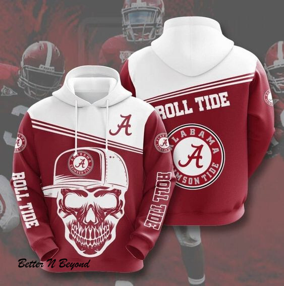 Alabama Crimson Tide Skull Gift For Fan 3D Hoodie H97
