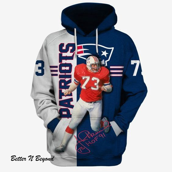 New England Patriots John Hannah 27 Unisex 3D Hoodie Gift For Fans