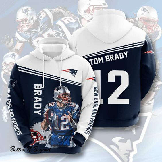 New England Patriots Tom Brady Hoodie 3D Style5002 All Over Printed