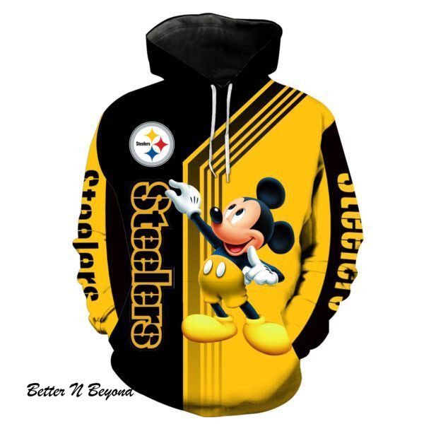 Pittsburgh Steelers Mickey Mouse 3D Hoodie - Hoodie 3D
