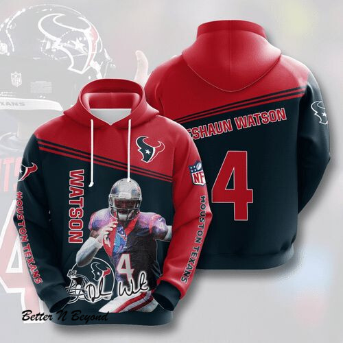 Sports Team Deshaun Watson Houston Texans No98 Hoodie 3D Jacket 3D Pullover Zip Hoodie Dqh1130