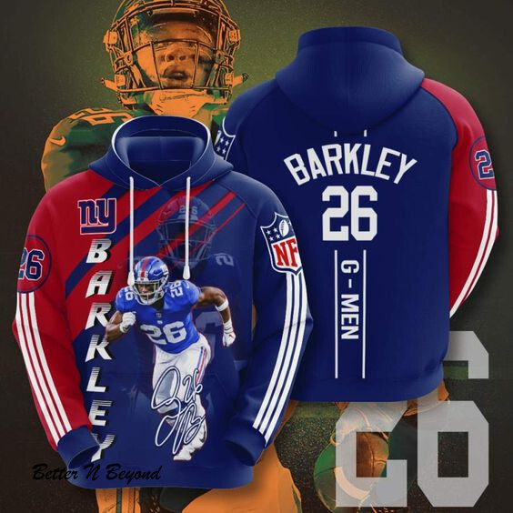 New York Giants Saquon Barkley Hoodie 3D Style5033 All Over Printed